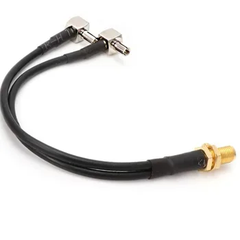 100 шт./лот, Y-образный разъем SMA для 2 штекеров TS9, Разветвитель, Комбинированный кабель с косичкой RG174