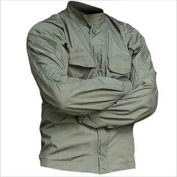 Новейшая тактическая рубашка с длинным рукавом, Военная тактическая солдатская форма, Водонепроницаемые рубашки-карго с несколькими карманами, Камуфляжная одежда